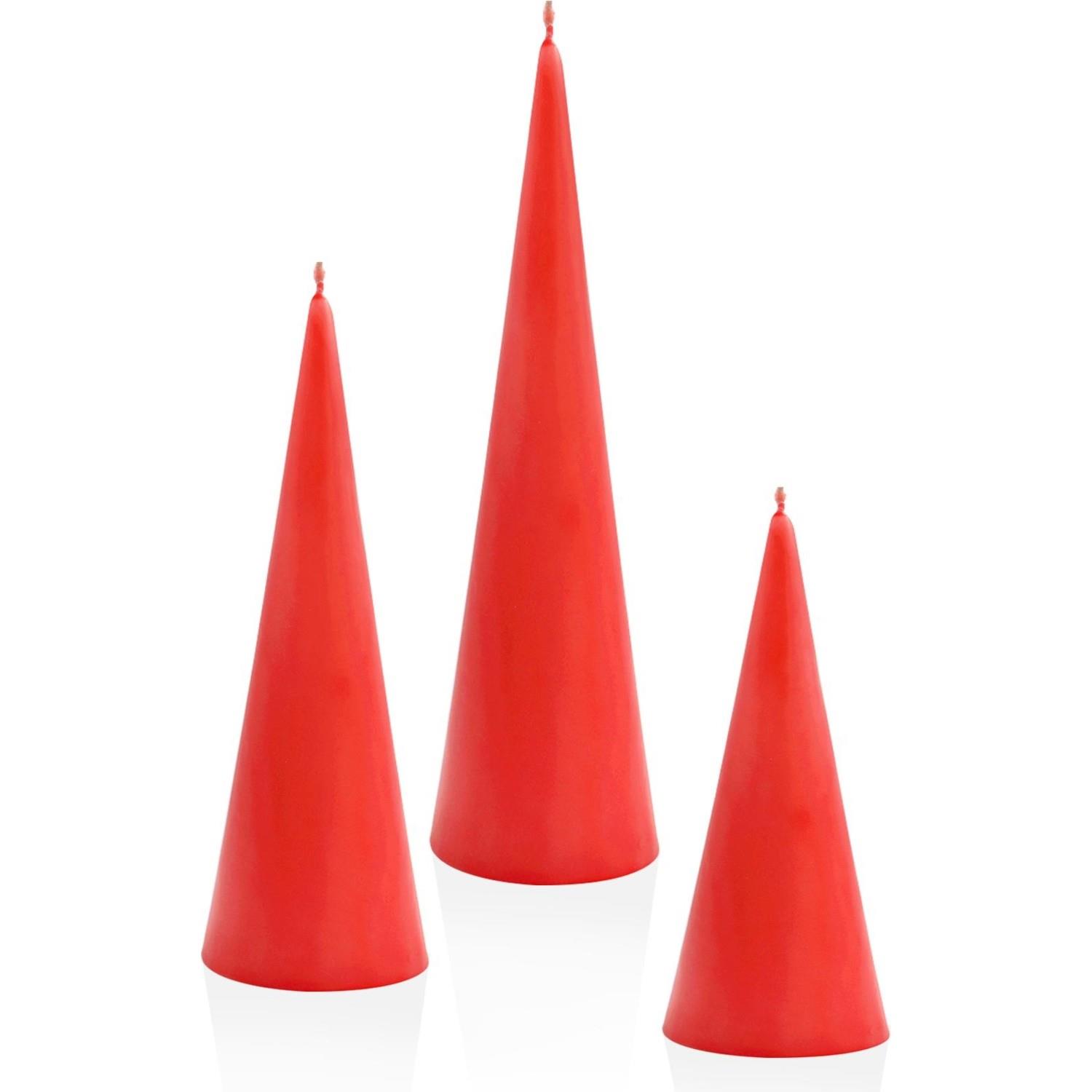 The Mia Iconic Kırmızı Mum 31& 21 & 16 cm Mum 3lü Set