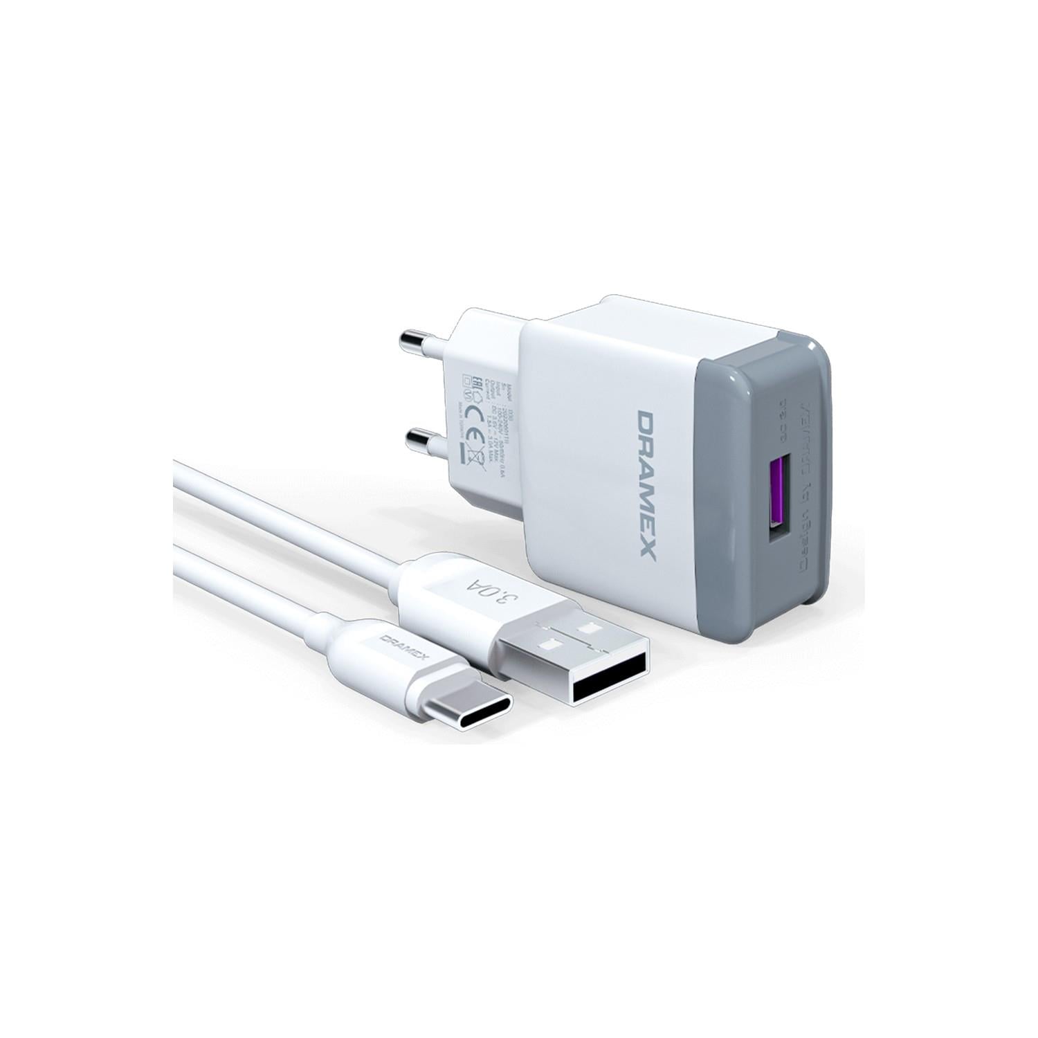 Dramex D30T Şarj Aleti Type-C Kablolu Set 3.0A