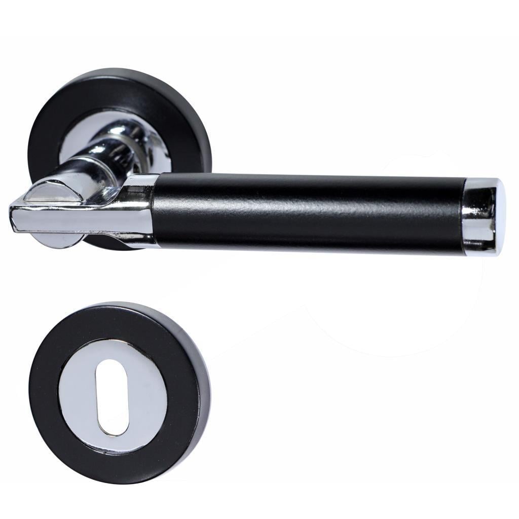 Nobel Çankaya Krom SİYAH Daire Rozetli Oda Kapı Kolu