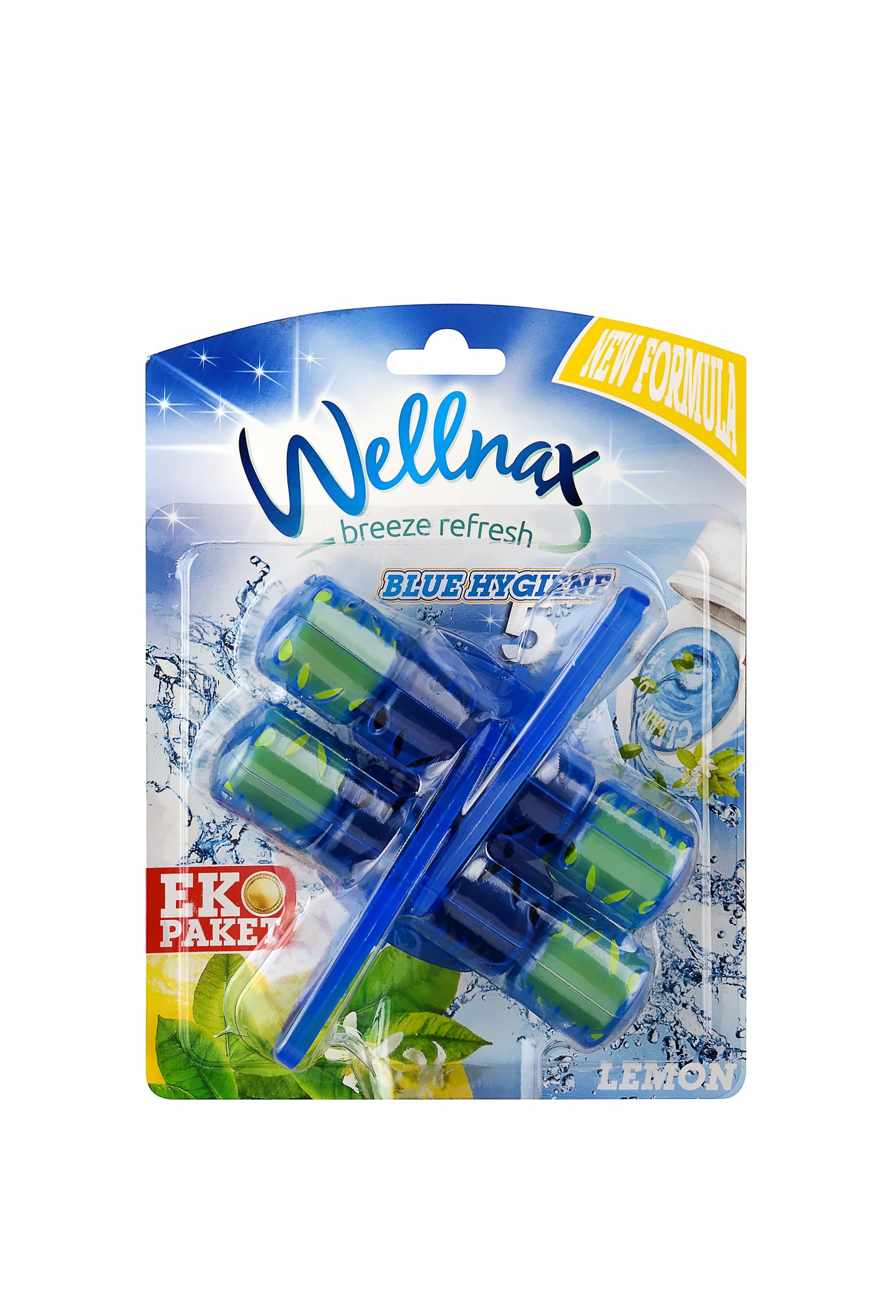 Wellnax Wc Blok Mavi Su İkili Limon