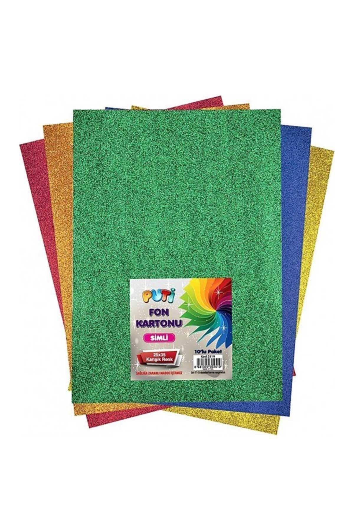 PUTİ FON KARTONU SİMLİ 25X35 KARIŞIK RENK 10'LU