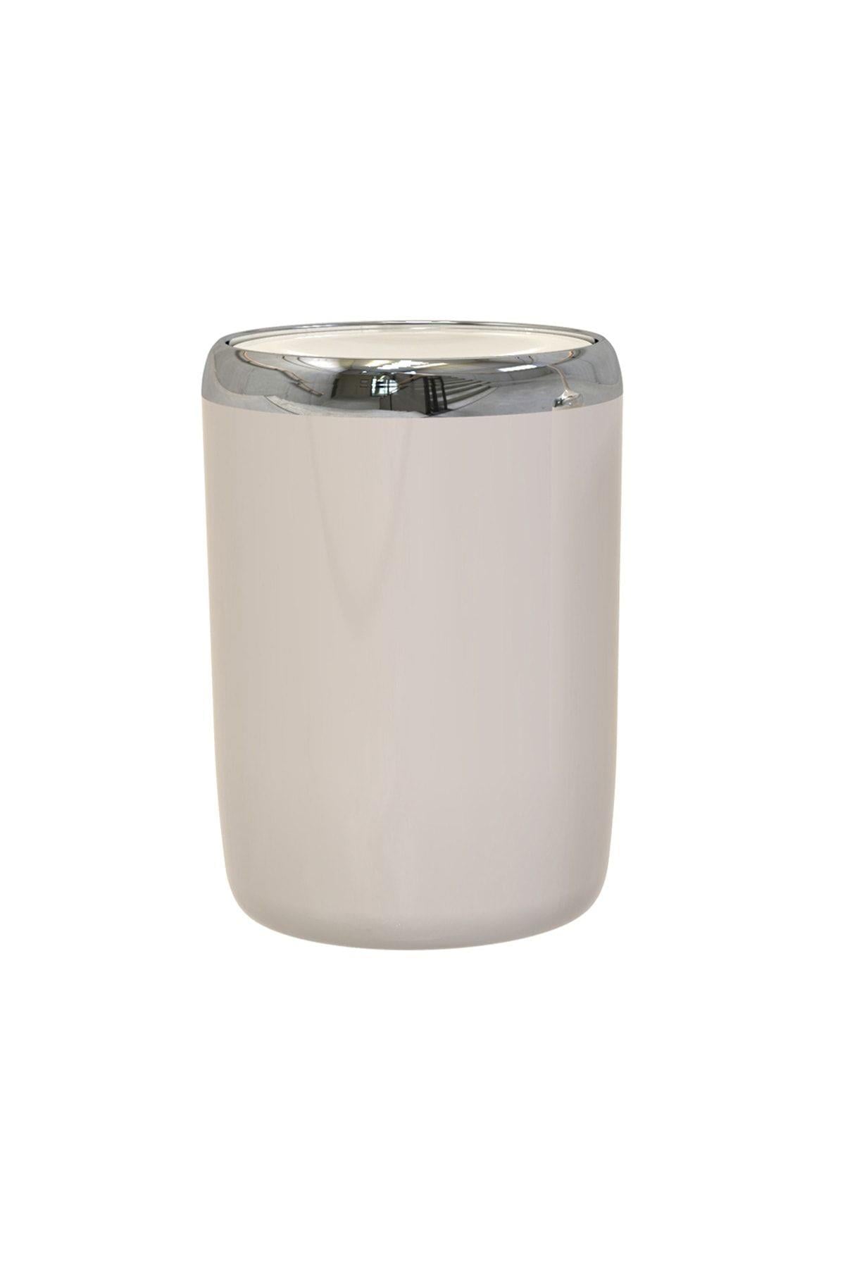 Prima Nova P.nova, Lima Çöp Kovası Krom Dekorlu-bej