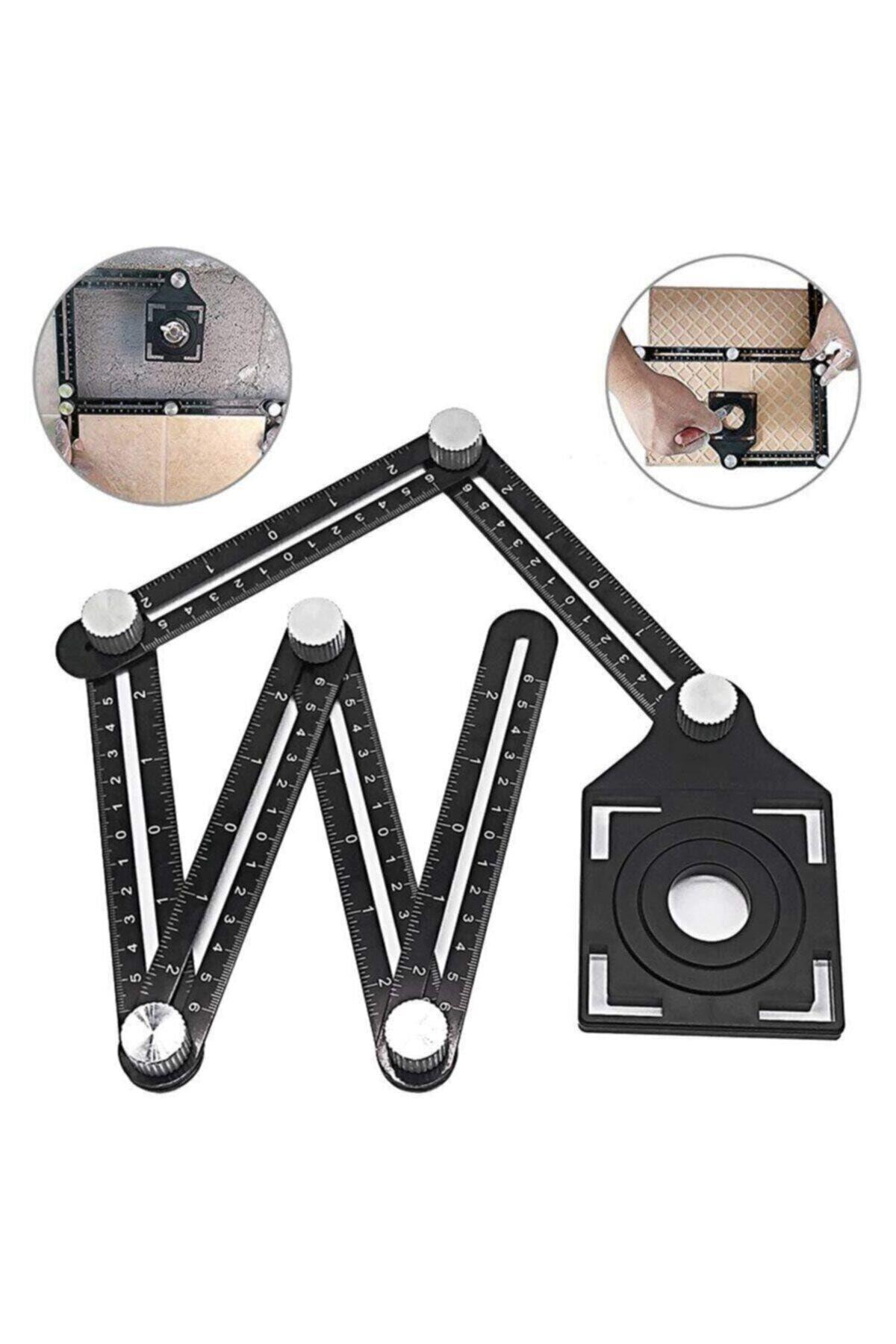 Rox Wood 0071 Alüminyum Çok Fonksiyonlu Delik Şablon Cetveli