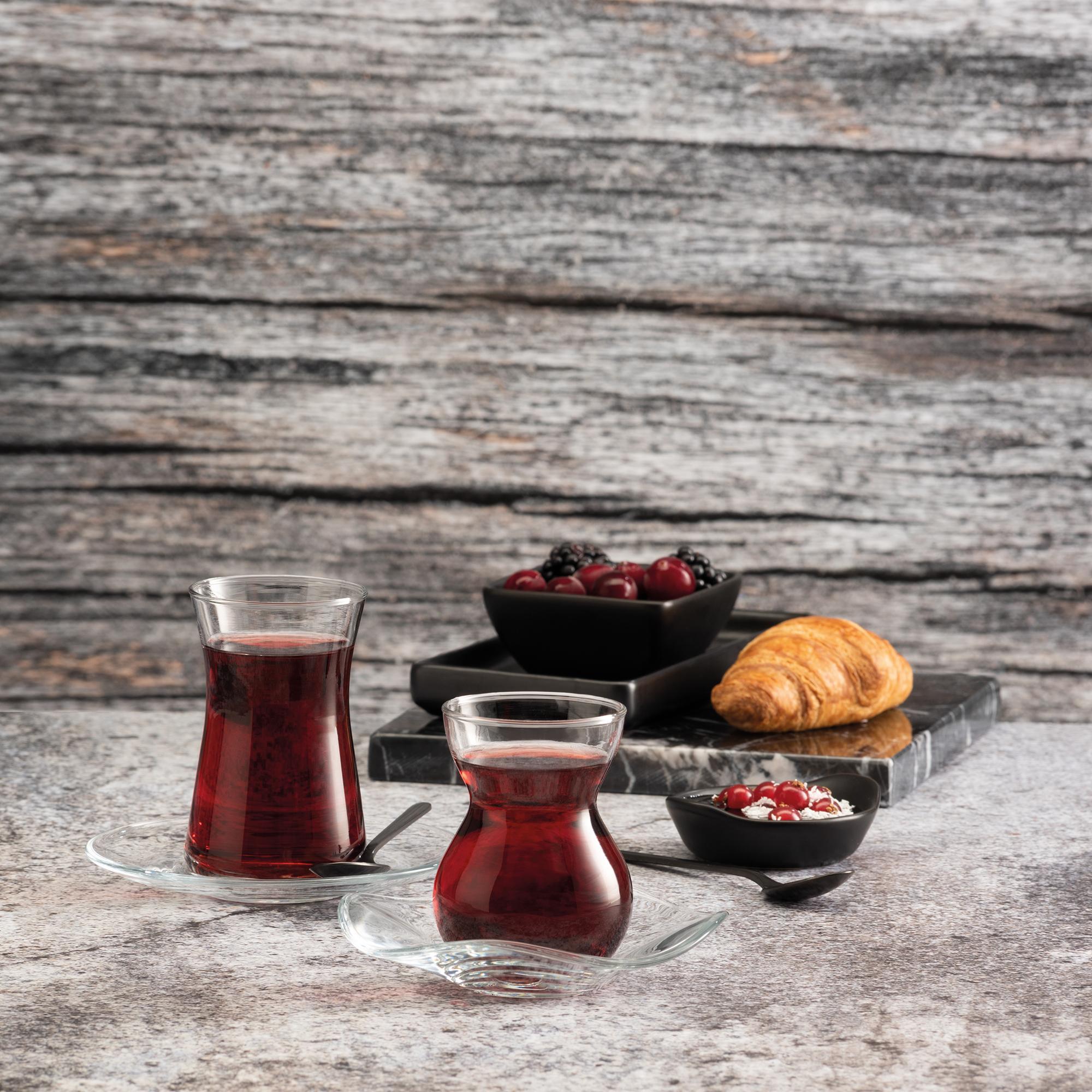 Paşabahçe Dantel Cam Çay Bardağı Seti 6 Kişilik 12 Parça 96574