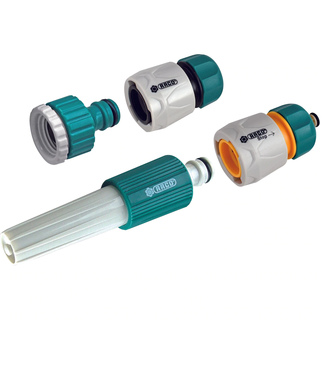 Raco 55383 Ayarlı Sprey Başlıklı, Bağlantı Adaptörlü Hortum Ucu Tabanca Seti 1/2''