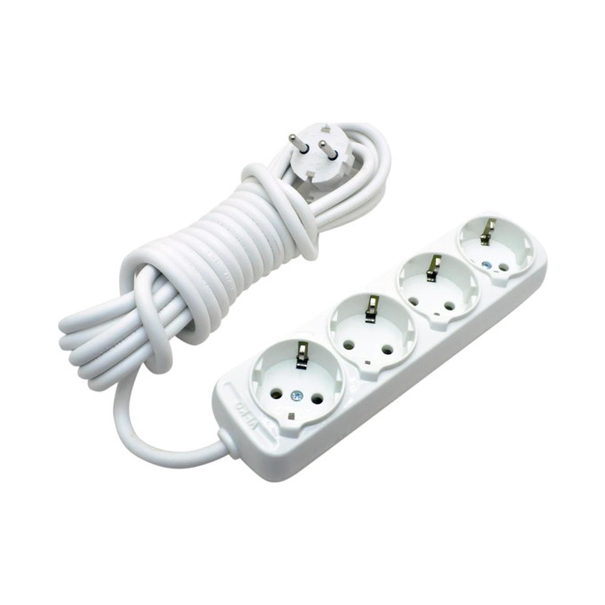 Viko Multi-Let Dörtlü Priz Topraklı Kablolu Çocuk Korumalı 5 Metre-Beyaz 90113405