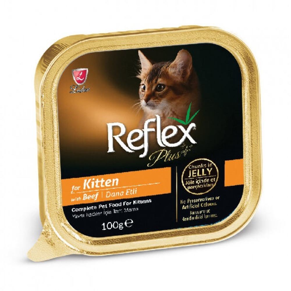 Reflex Plus Yavru Kedi Jöle İçin Dana Etli 100 Gr