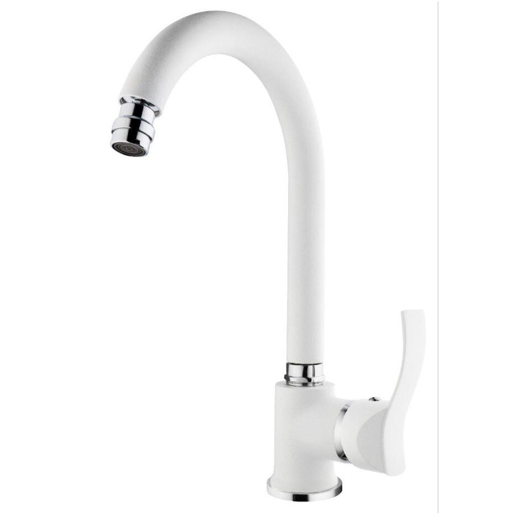 Gms Akdeniz Beyaz Krom Kuğu Eviye Mutfak Bataryası AKD402-K