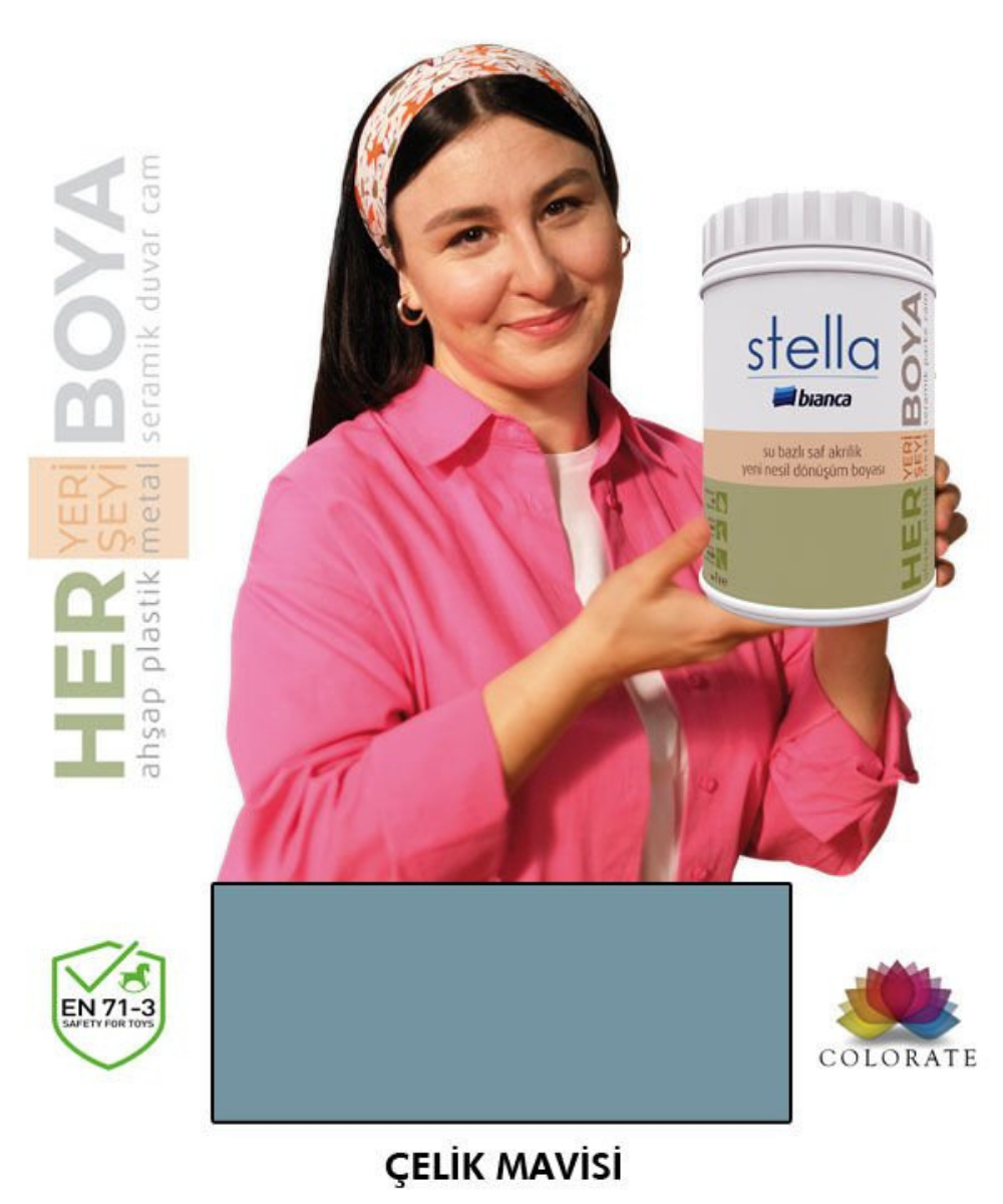 Bianca Stella Su Bazlı Boya Çelik Mavisi