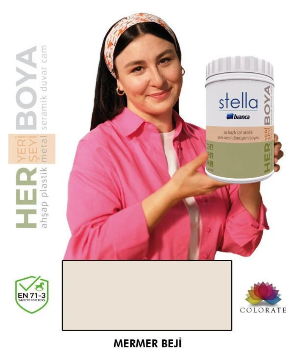 Bianca Stella Su Bazlı Boya Mermer Beji