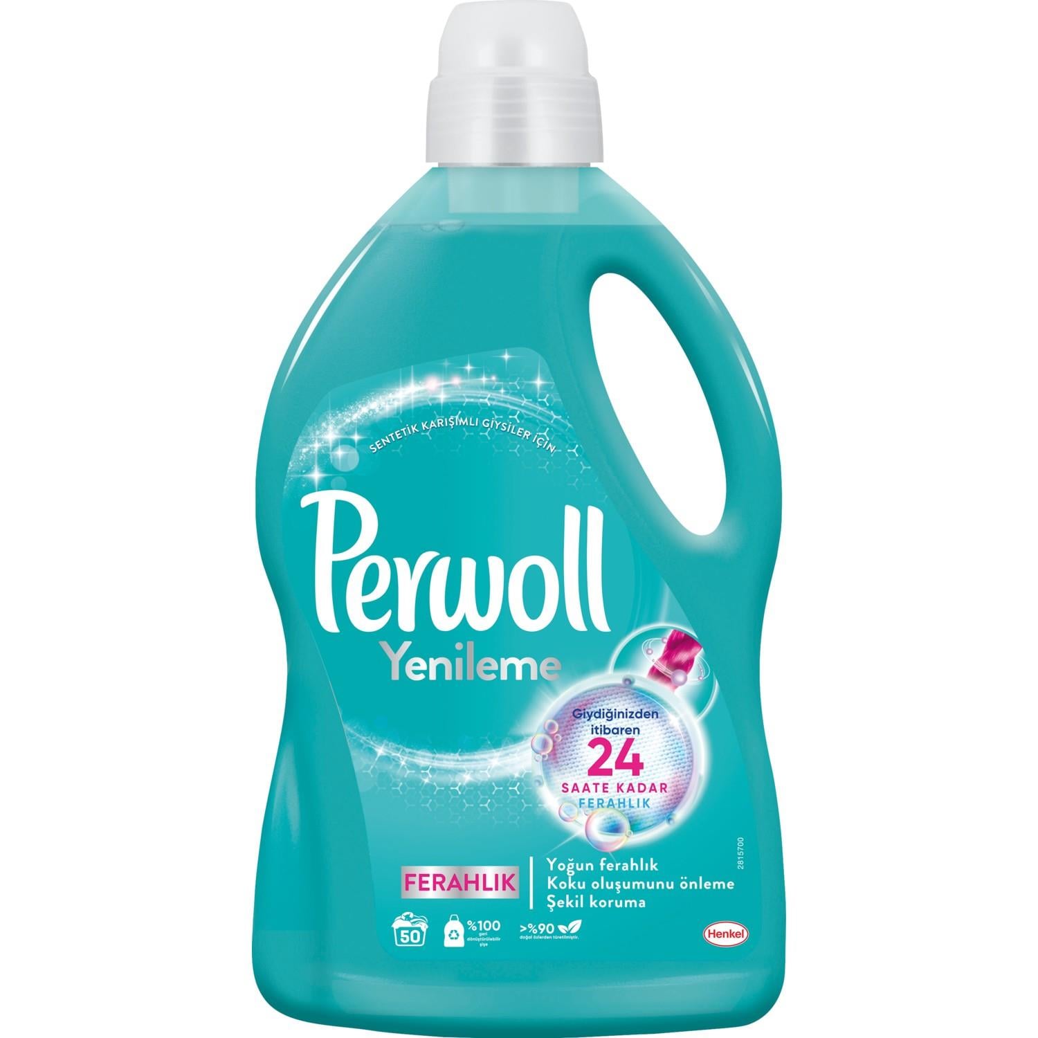 Perwoll Hassas Bakım Sıvı Çamaşır Deterjanı 3L (50 Yıkama) Ferahlık Yenileme