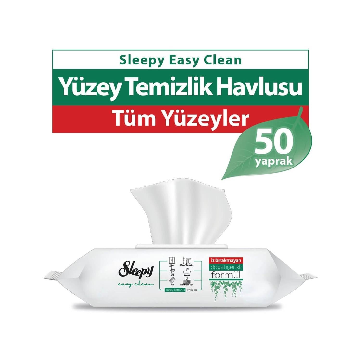 Sleepy Easy Clean Yüzey Temizlik Havlusu 50 Yaprak