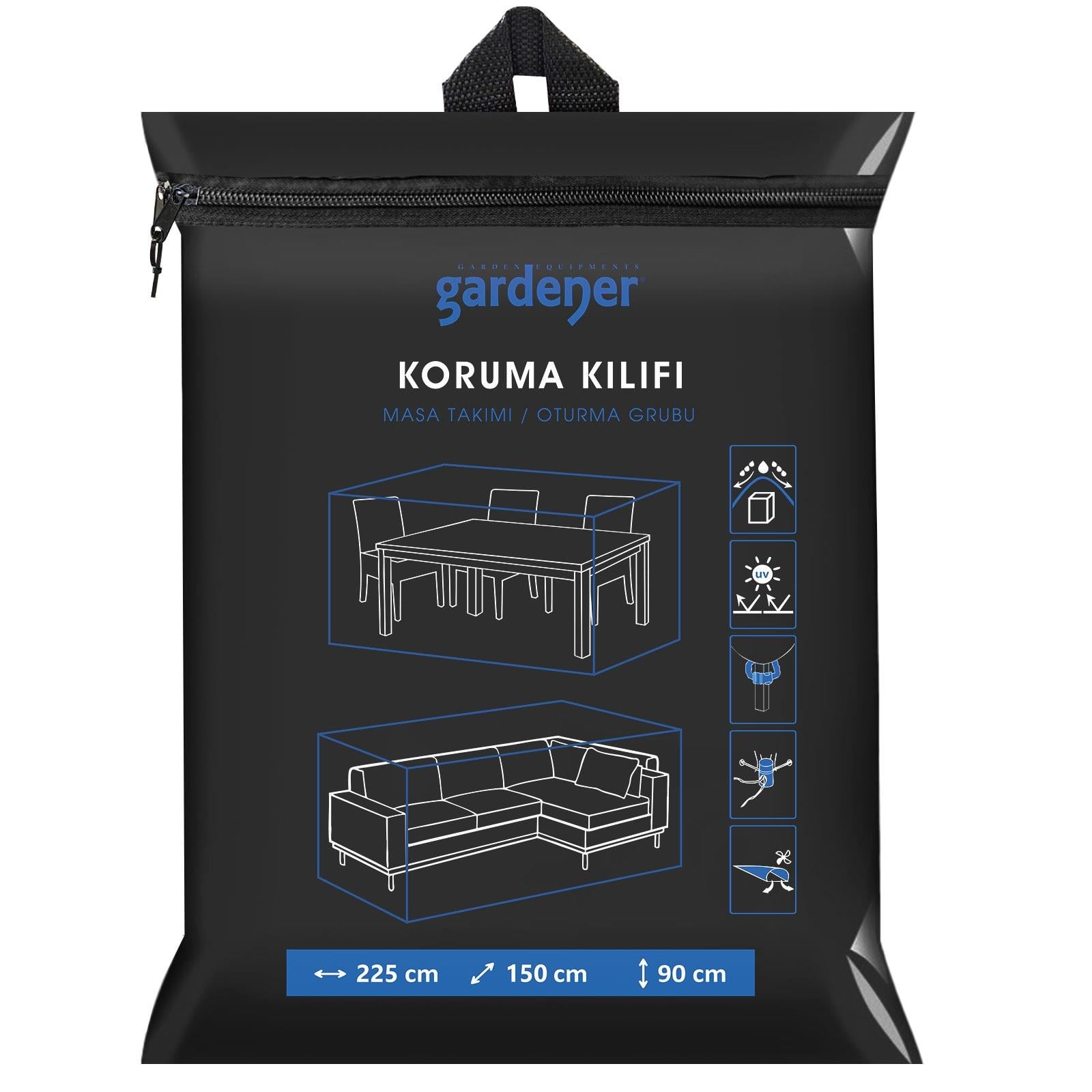 Gardener GRDC305 Masa Takımı Koruma Örtüsü / Kılıfı PE (225 cm x 150 cm x 90 cm)