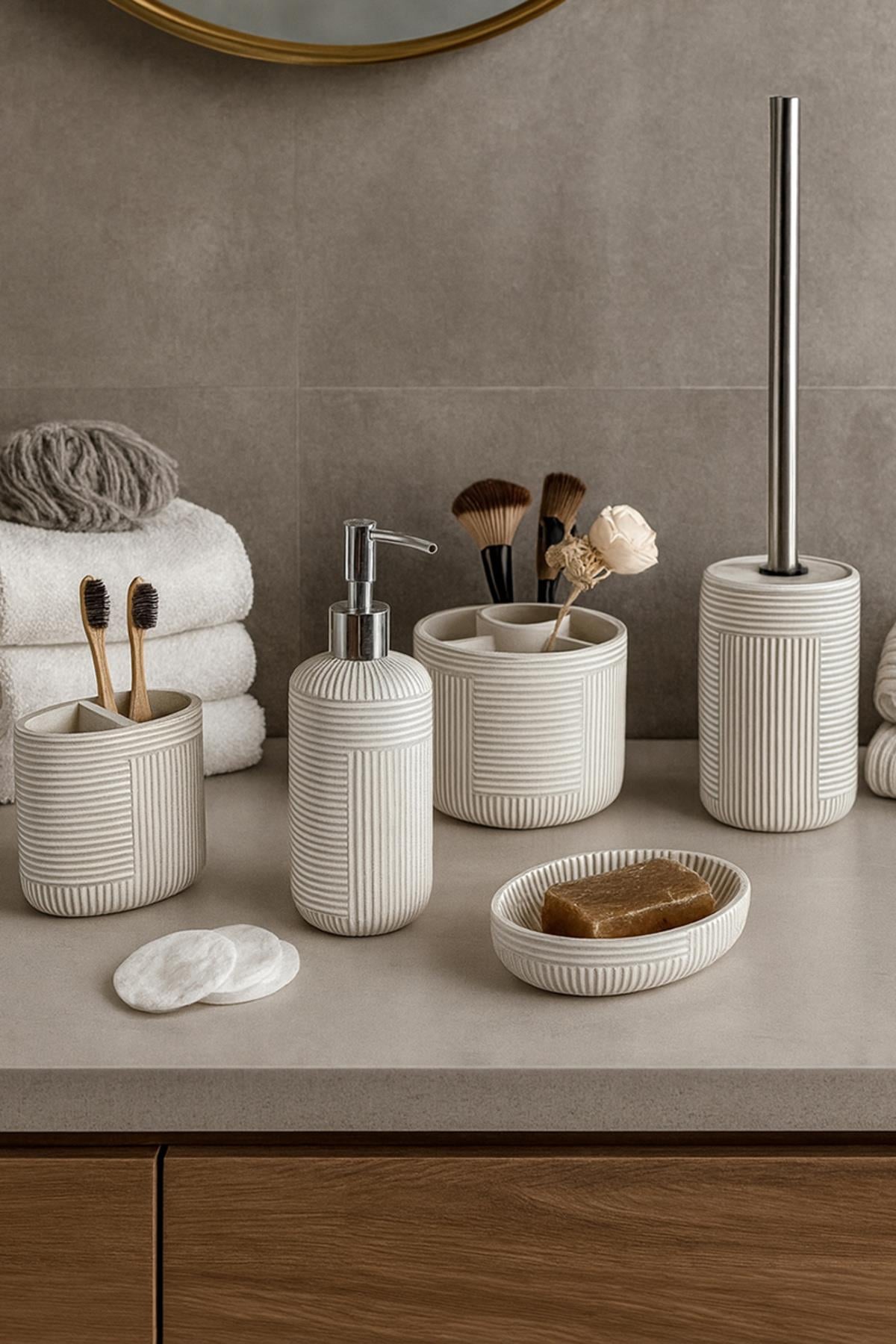 Prima Nova Scorro Banyo Seti 5 Parça - Bej