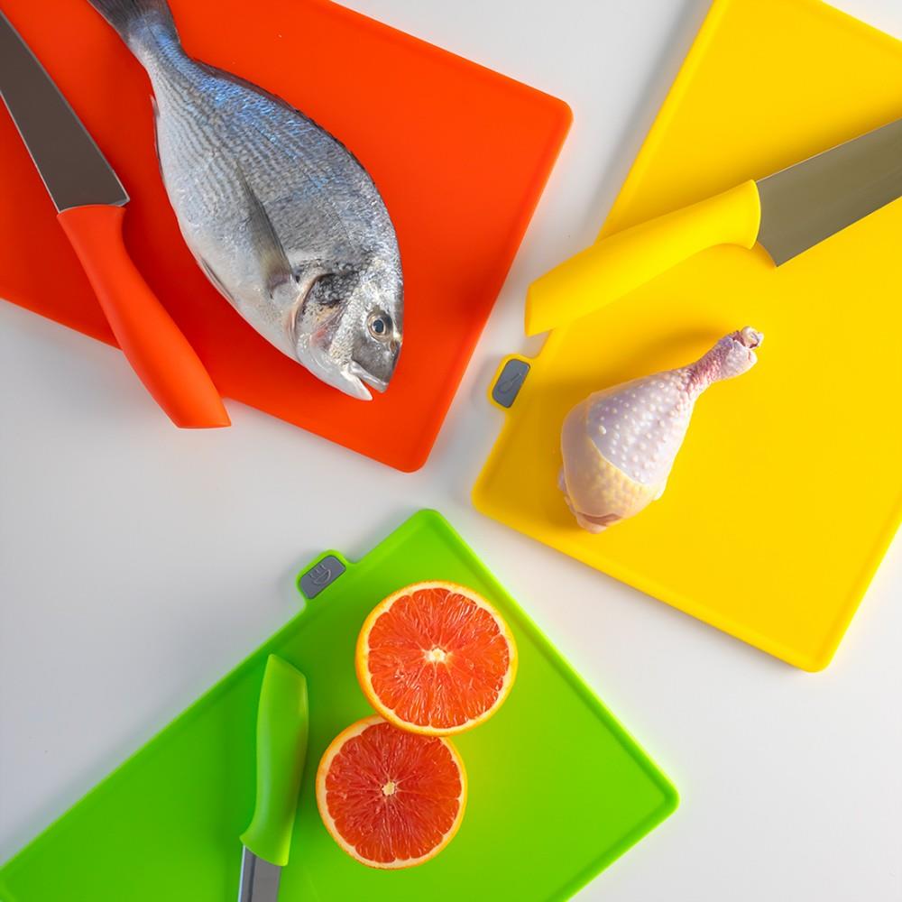 Porsima 1070 Standlı Çoklu Kesme Doğrama Tahtası Seti Antrasit Beyaz