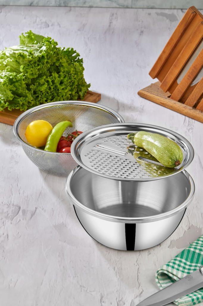 COOKER 24 CM 3LÜ ÇELİK MUTFAK SETİ CKR3490