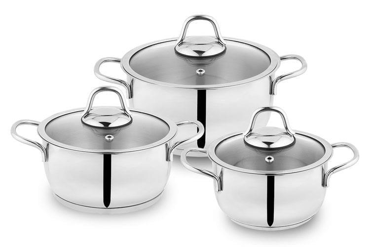 SCHAFER EVA ÇELİK TENCERE SETİ 6 PARÇA İNOX
