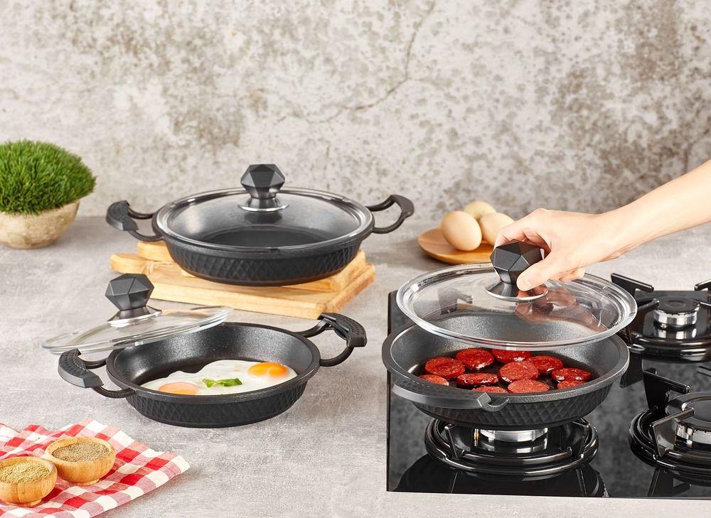 Kahramanlar Motto Döküm Sahan Seti 18 cm-20cm-22cm