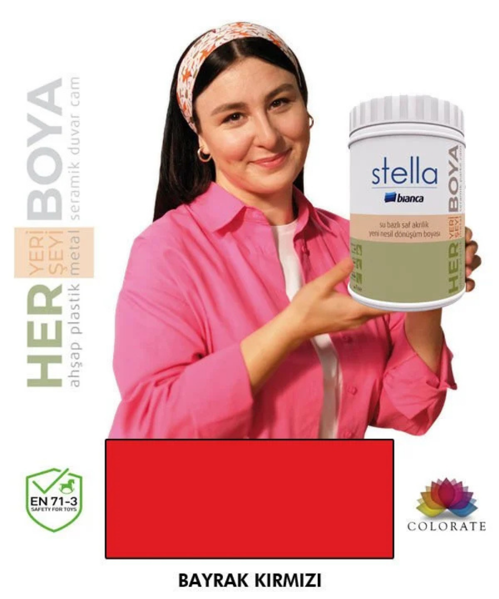 Bianca Stella Su Bazlı Boya Bayrak Kırmızı