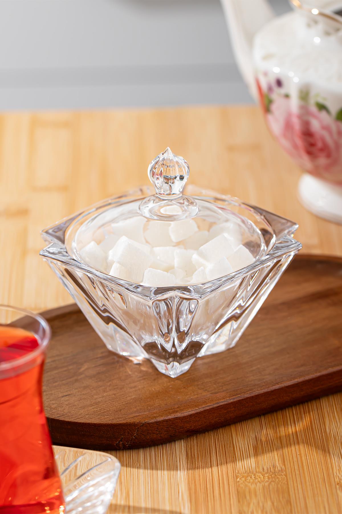 Porsima Dm605-2 Cam Şekerlik Sunumluk Lokumluk Kahve Yanı Drajelik 150 ml