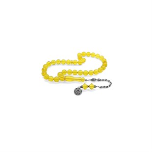 925 Sterling Silver Tasseled Globe Cut Soft Yellow Drop Amber Rosary - Baqqalia.com - The Best Shop to Buy Turkish Food and Products - Worldwide Free Shipping for Every Order Above 150 USD