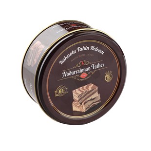 Abdurrahman Tatlici Tahini Halva with Cocoa Tin 850g - Baqqalia.com - The Best Shop to Buy Turkish Food and Products - Worldwide Free Shipping for Every Order Above 150 USD