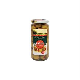 Cem Pepper Stuffed Green Olives 400G