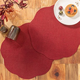 English Home Floraison Jute Placemat 38cm Claret Red Set of 2 - Baqqalia.com - The Best Shop to Buy Turkish Food and Products - Free Worldwide Express Shipping Over $151