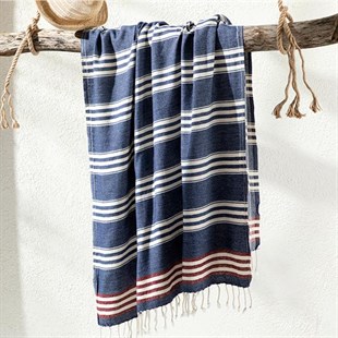 English Home - Nature Cotton Peshtemal 90x170 Cm Navy blue-claret red - Baqqalia.com - The Best Shop to Buy Turkish Food and Products - Worldwide Free Shipping for Every Order Above 100 USD