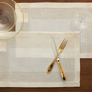 English Home Norah Placemat 30x45cm White-Beige Set of 2 - Baqqalia.com - The Best Shop to Buy Turkish Food and Products - Free Worldwide Express Shipping Over $155