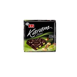 Eti Karam Dark Chocolate with Pistachio 60g - Baqqalia.com - The Best Shop to Buy Turkish Food and Products - Worldwide Free Shipping for Every Order Above 150 USD