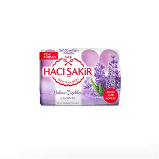 Haci Şakir Spring Flowers Lavender Beauty Soap 4X70g - Baqqalia.com - The Best Shop to Buy Turkish Food and Products - Worldwide Free Shipping for Every Order Above 150 USD