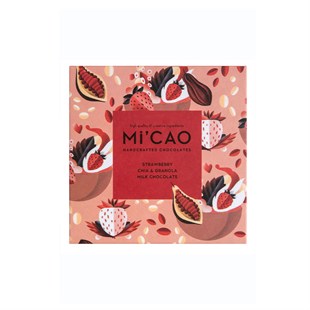 Mi'Cao Strawberry Chia Granola Milk Chocolate 70g - Baqqalia.com - The Best Shop to Buy Turkish Food and Products - Worldwide Free Shipping for Every Order Above 150 USD