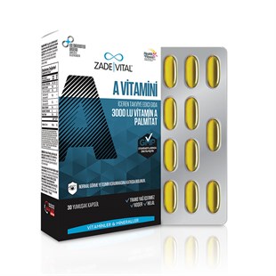 Zade Vital Vitamin A, 30 Soft Capsules- The Best Shop to Buy Turkish Food and Products - Worldwide Free Shipping for Every Order Above 150 USD