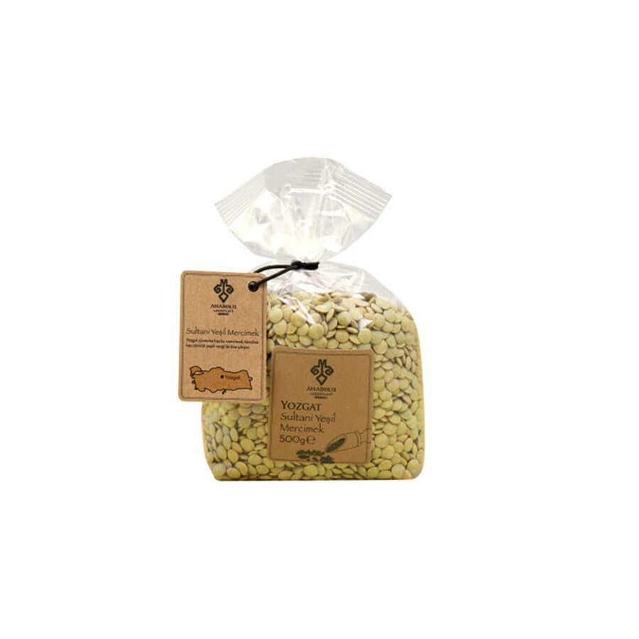 Anatolian Green Lentil 500 GR - Baqqalia.com - The Best Shop to Buy Turkish Food and Products - Worldwide Free Shipping for Every Order Above 100 USD