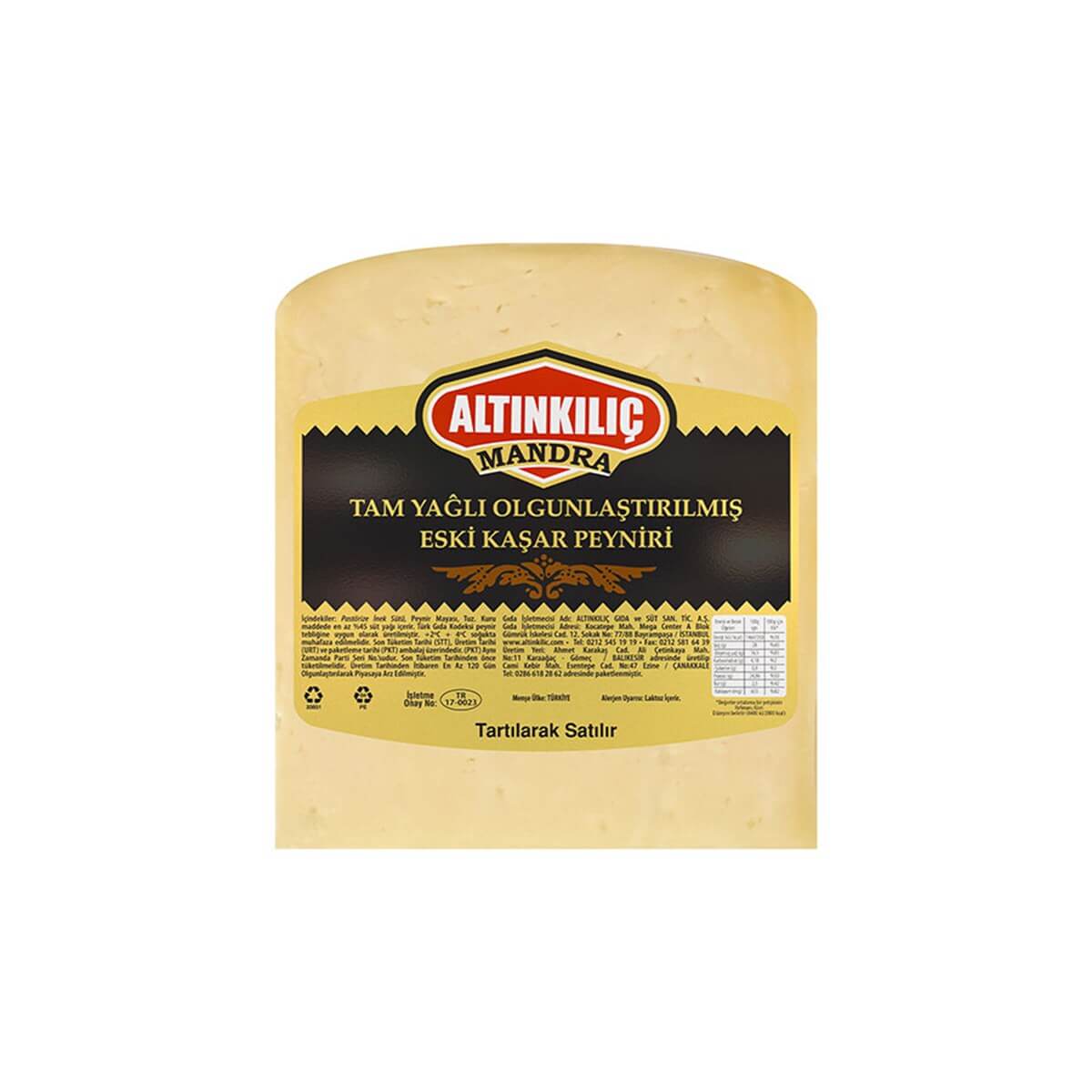 Altinkiliç Thrace Luxury Aged Kasseri (Kasar) Cheese 1kg - Shop Cheese at  Baqqalia.com - Best Brands and Products - Free Worldwide Shipping Over $150