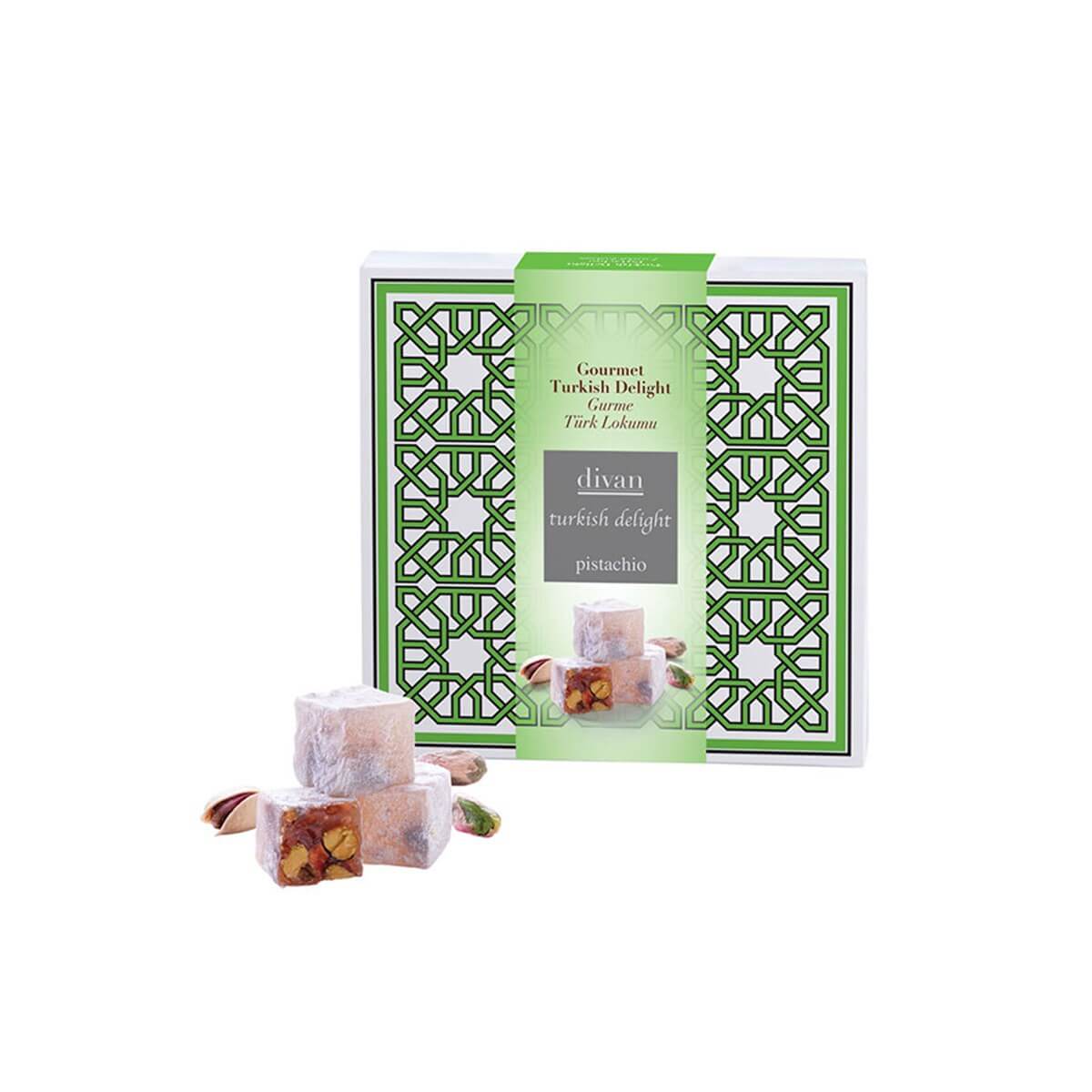 Divan Turkish Delight with Pistachio 250g - Shop Turkish Delight at  Baqqalia.com - Best Brands and Products - Free Worldwide Shipping Over $150