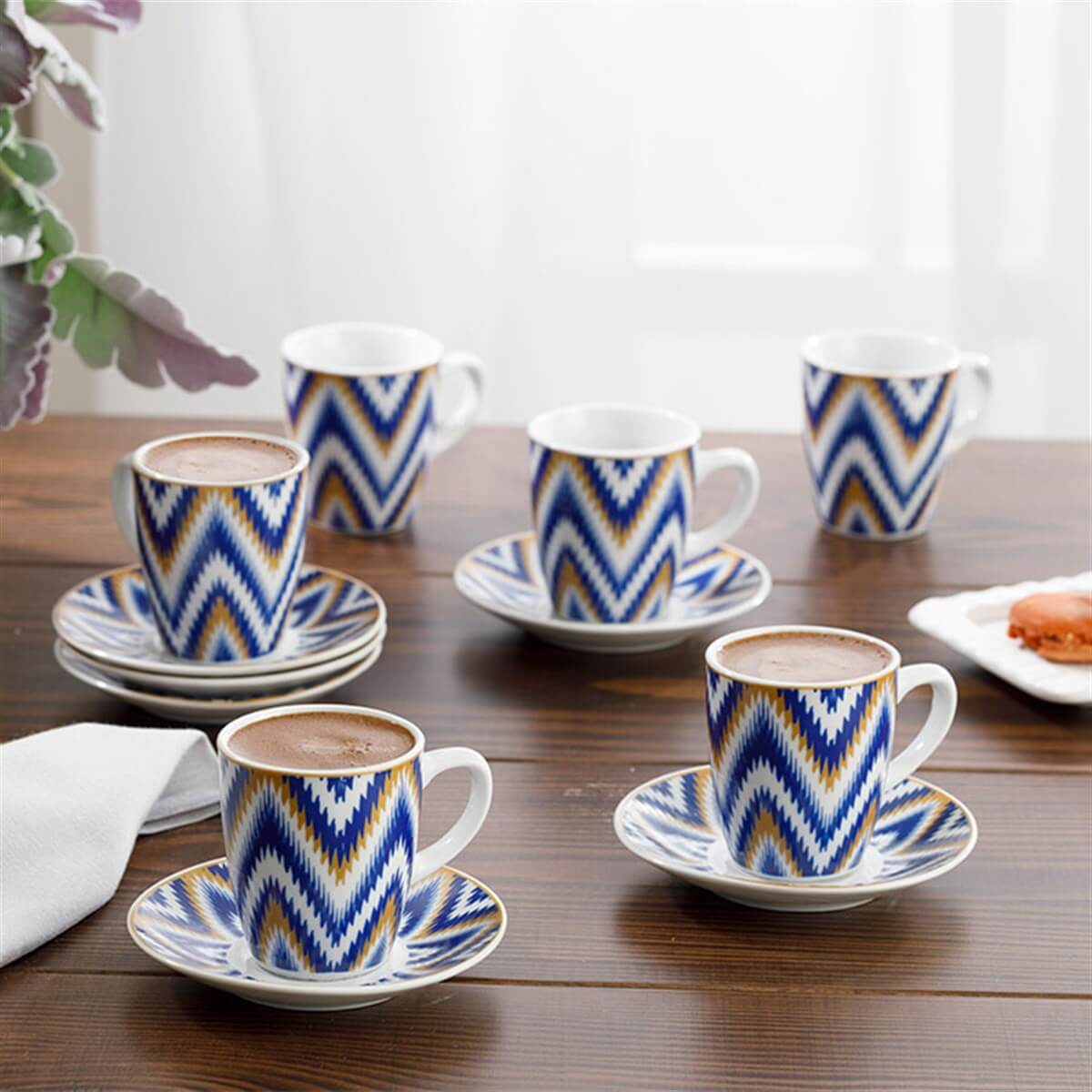 English Home-Eva Porcelain Set of 6 Coffee Cups 100ml Blue - Shop Kitchen &  Dining at Baqqalia.com - Best Brands and Products - Free Worldwide Shipping  Over $150