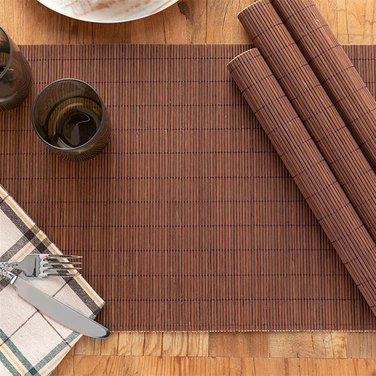 English Home Martinez Bamboo Placemat Brown Set of 4 - Shop Home Textile at Baqqalia.com - Best Brands and Products - Free Worldwide Shipping Over $150