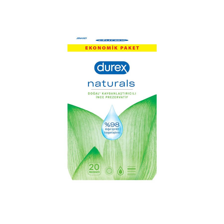 Durex Naturals 20 pcs - Baqqalia.com - The Best Shop to Buy Turkish Food and Products - Worldwide Free Shipping for Every Order Above 150 USD