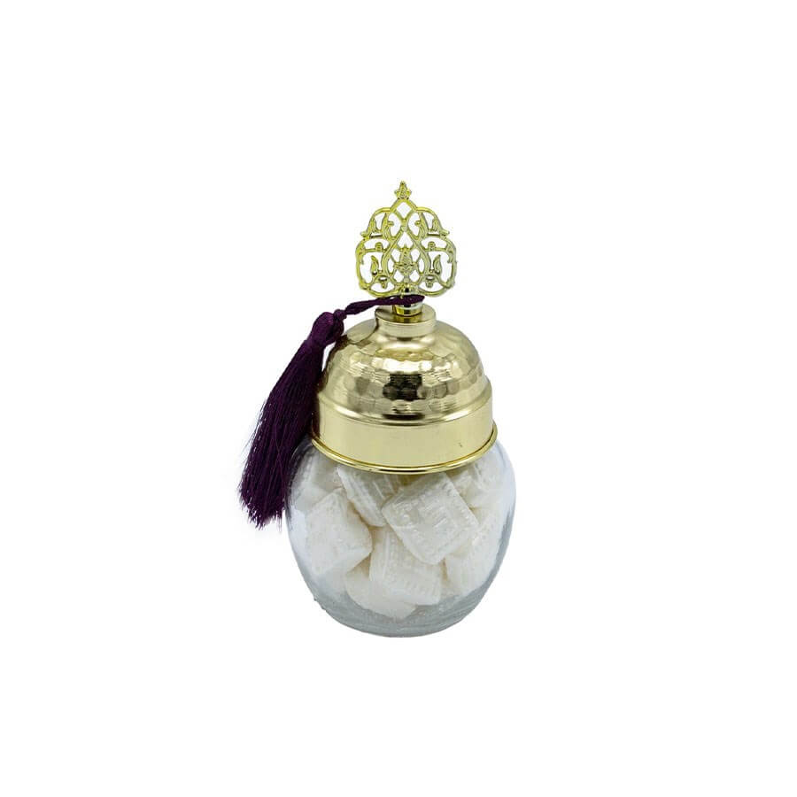 Elite Coconut Bonbon Rock Candy Glass Jar - Baqqalia.com - The Best Shop to Buy Turkish Food and Products - Worldwide Free Shipping for Every Order Above 150 USD