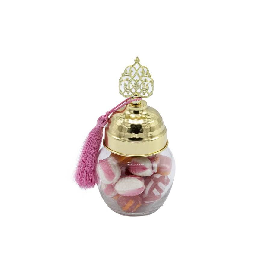 Elite Fruity Bonbon Rock Candy Glass Jar - Baqqalia.com - The Best Shop to Buy Turkish Food and Products - Worldwide Free Shipping for Every Order Above 150 USD