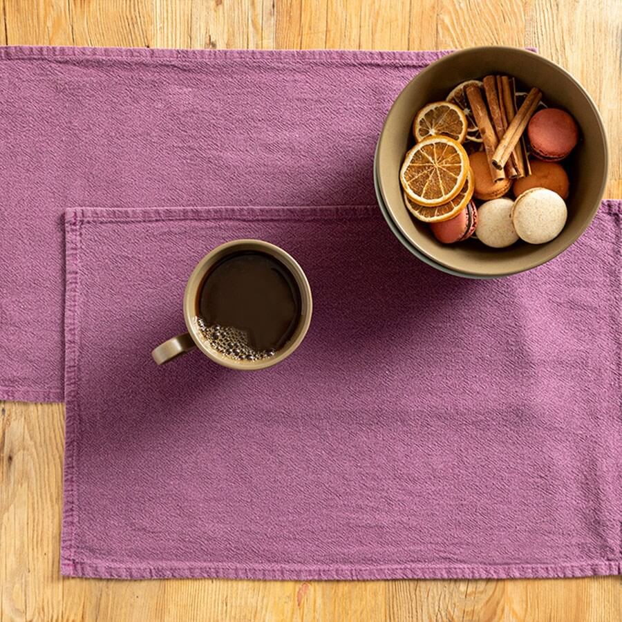 English Home Grandeur Cotton Placemat 30x45cm Plum Colour Set of 2 - Baqqalia.com - The Best Shop to Buy Turkish Food and Products - Free Worldwide Express Shipping Over $166