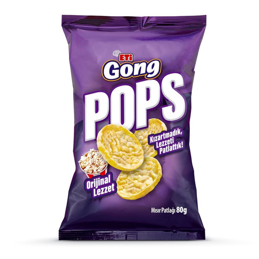 Eti Gong Pops Puffed Corn And Rice Plain 80g - Shop Chips at Baqqalia.com - Best Brands and Products - Free Worldwide Shipping Over $150