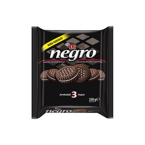Eti Negro Cocoa Cream Biscuit 110 g, 3pack