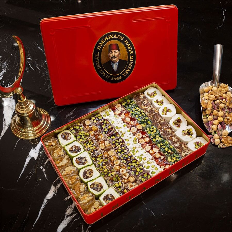 Hafiz Mustafa Mixed Turkish Delight (L Box) - Baqqalia.com - The Best Shop to Buy Turkish Food and Products - Worldwide Free Shipping for Every Order Above $150