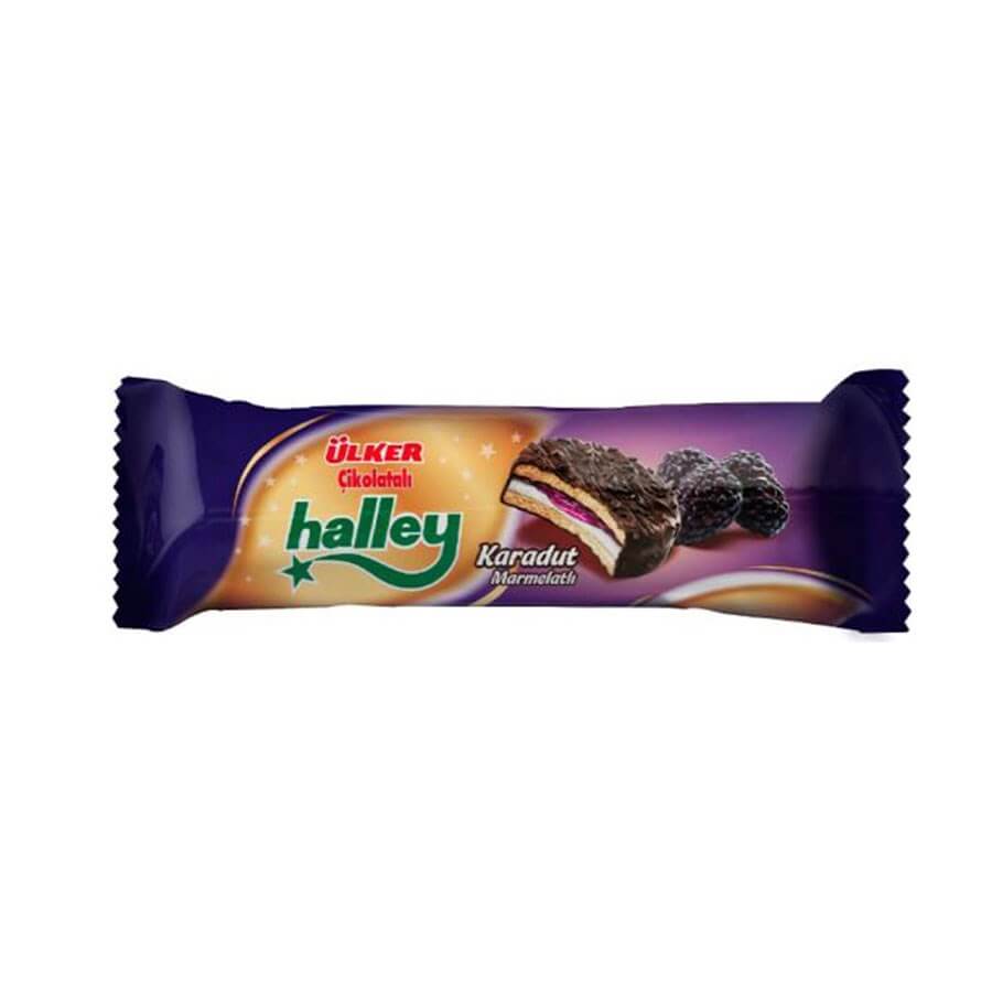 Halley Mini Black Mulberry Sandwich Biscuit 74 G - Baqqalia.com - The Best Shop to Buy Turkish Food and Products - Worldwide Free Shipping for Every Order Above 150 USD

