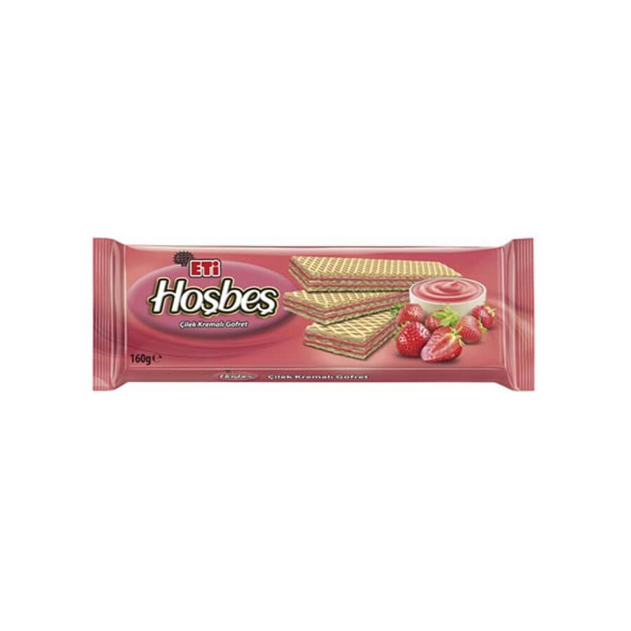 Hoşbeş Strawberry Wafer 142 G - Baqqalia.com - The Best Shop to Buy Turkish Food and Products - Worldwide Free Shipping for Every Order Above 150 USD