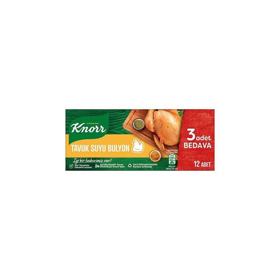 Knorr Chicken Bouillon 12 Pcs 120 G- Baqqalia.com - The Best Shop to Buy Turkish Food and Products - Worldwide Free Shipping for Every Order Above 100 USD