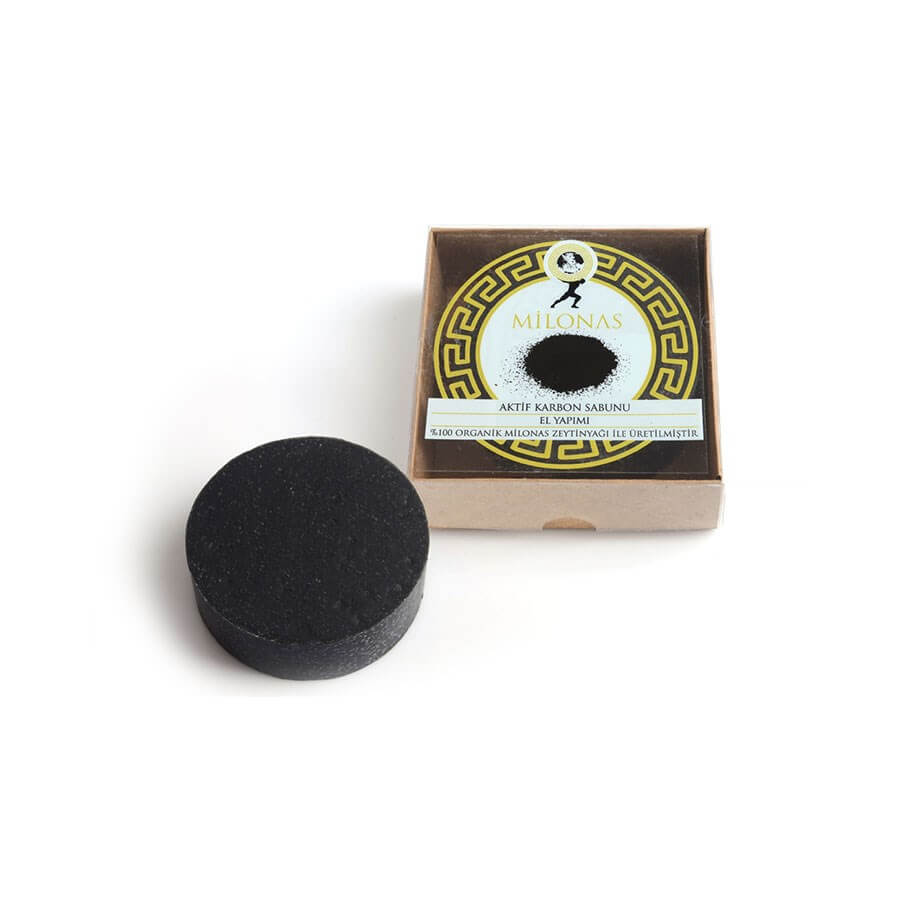 Milonas Activated Carbon Soap 80gr - Baqqalia.com - One-Stop-Shop for Turkey's Best Turkish Bath Hammam Brands - Enjoy best prices with free worldwide shipping for every order over $150